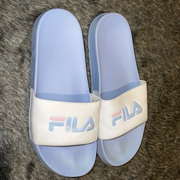 FILA blue white comfy slides Sz  9 - Picture 4 of 11